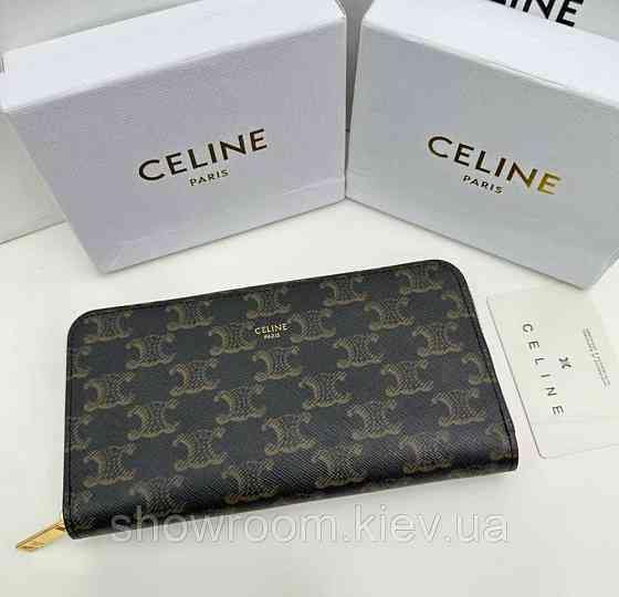 Женский кошелек на молнии Celine (А14) черный Киев