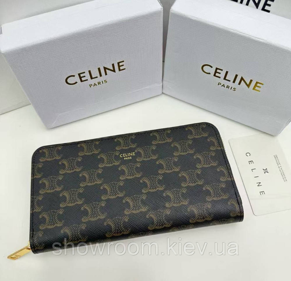 Женский кошелек на молнии Celine (А14) черный Киев - изображение 3