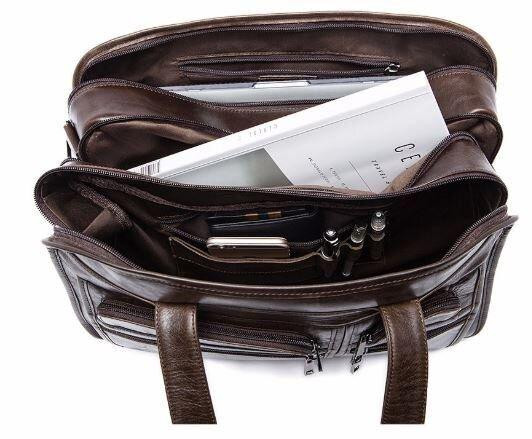 Сумка для ноутбука из натуральной кожи Коричневая (Vintage) Киев - изображение 4