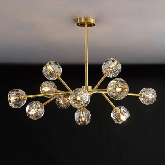 Хрустальная светодиодная люстра Блик 8610 (Золотая) 6 плафонов Киев