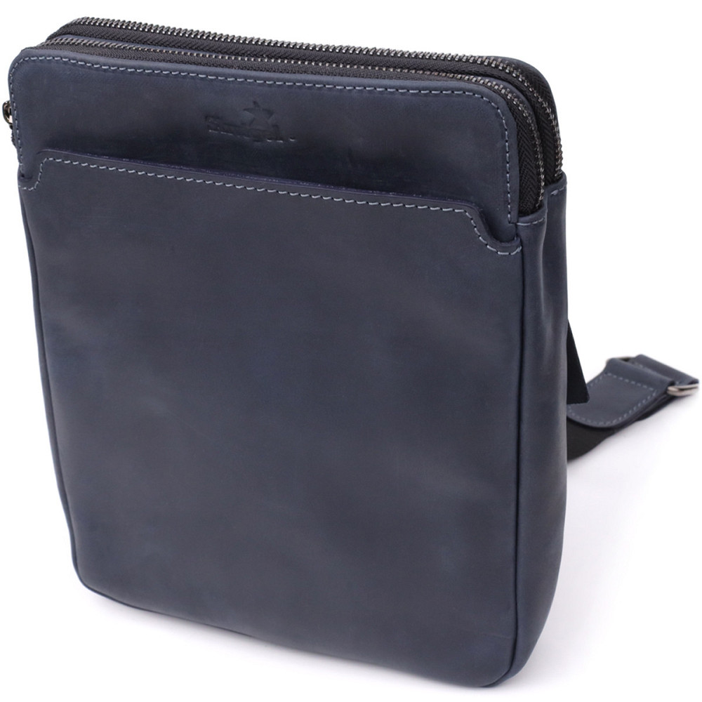 Практичная мужская сумка через плечо из винтажной натуральной кожи Shvigel 20867_1 Синий Киев - изображение 1