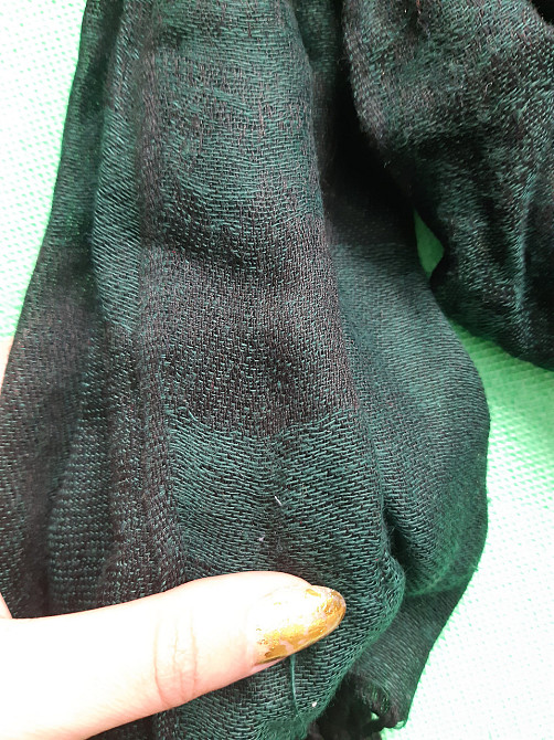 Шарф зеленого цвета женский темный - размер шарфа приблизительно 170*65см, 100% полиэстер Киев - изображение 3