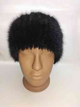 Норковая повязка на голову женская Шоколадный Харьков