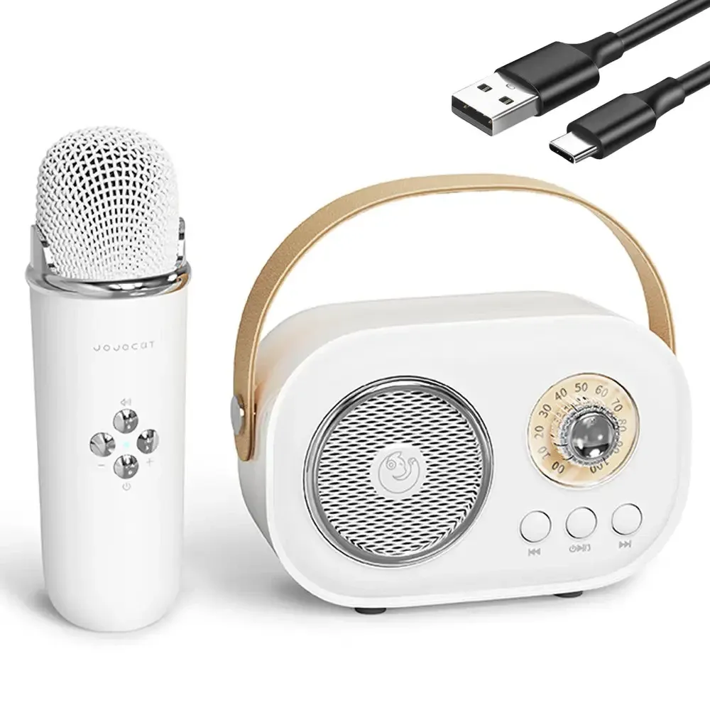 Колонка для караоке з мікрофоном на акумуляторі,Білий SBR Київ - фото 1