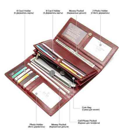 Кошелек женский Vintage 14916 Бордовый Киев