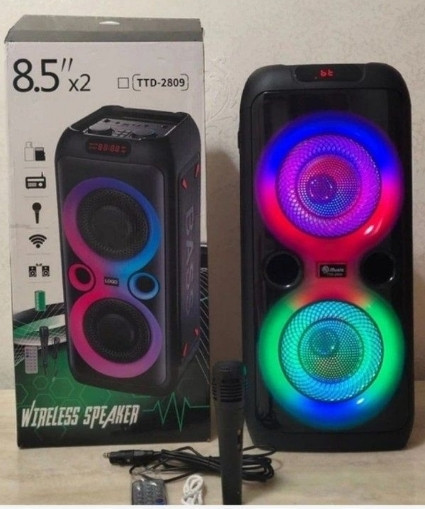 Велика блютуз-колонка 40 w з мікрофоном і RGB-підсвіткою. Харків - фото 8