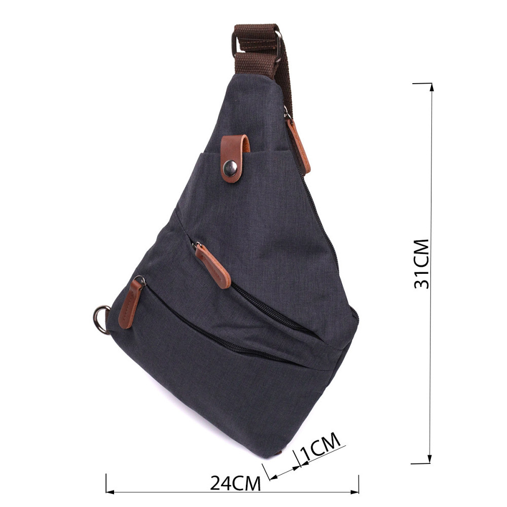 Сумка через плече для чоловіків з текстилю Vintage 22196 Чорний Київ - фото 8