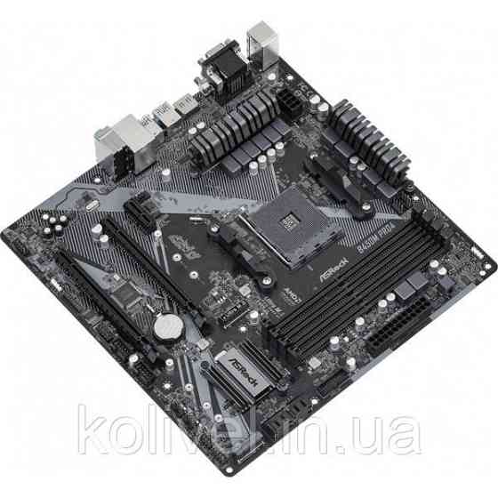 ASRock B450M Pro4 R2.0 (AM4/B450, 4*DDR4, 2xPCIex16, DVI-D/HDMI/VGA, 4xSATAІІІ, M.2, GLan, 8ch, mATX (B450M Киев