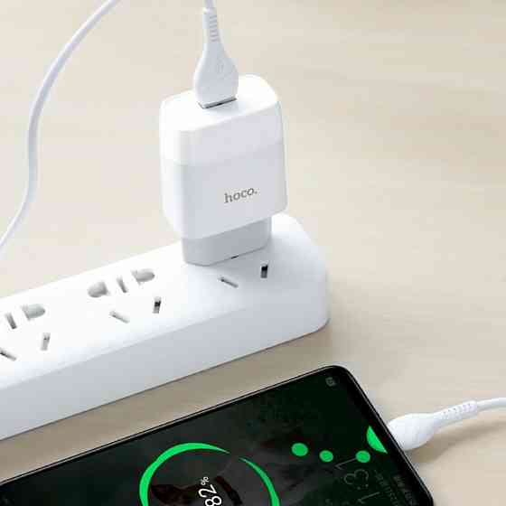 Мережевий зарядний пристрій HOCO C72A Glorious single port charger set(Type-C) White Киев