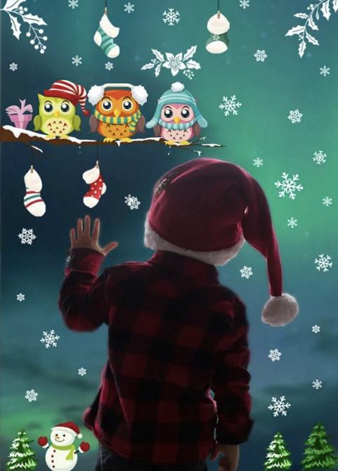 Новогодняя наклейка 