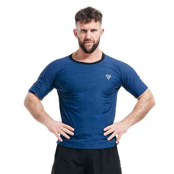 Футболка чоловіча RDX M1 з ефектом сауні Navy Blue L Кам'янське
