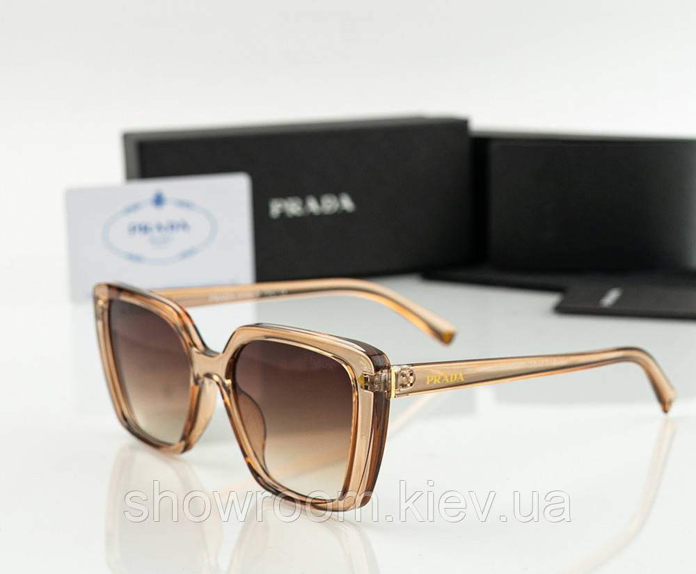 Жіночі брендові сонцезахисні окуляри Prada (22271) powder Київ - фото 1