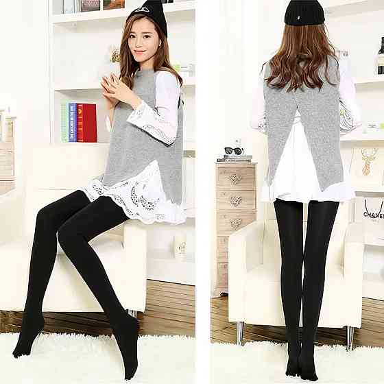 Колготы теплые на меху с имитацией капрона, размер XL-6XL / Женские утепленные колготки Киев