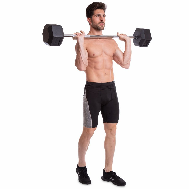 Штанга фіксована пряма гумова Record 6230-45 довжина 95 см 45 кг Київ - фото 9