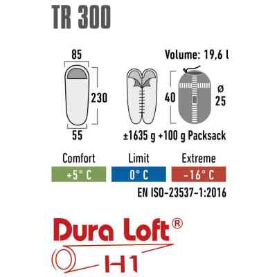Спальный мешок High Peak TR300 0°C Dark Red/Grey Right (23061) (929556) Винница