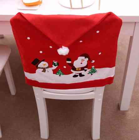 Новогодний чехол на стул с рисунком 1 штука 56 на 46 см разноцветный Киев