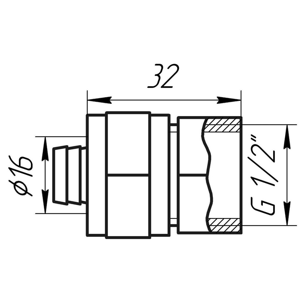 Муфта із внутрішньою різьбою APE ITALY 702 L 1/2″x16 (000000615) Київ - фото 5