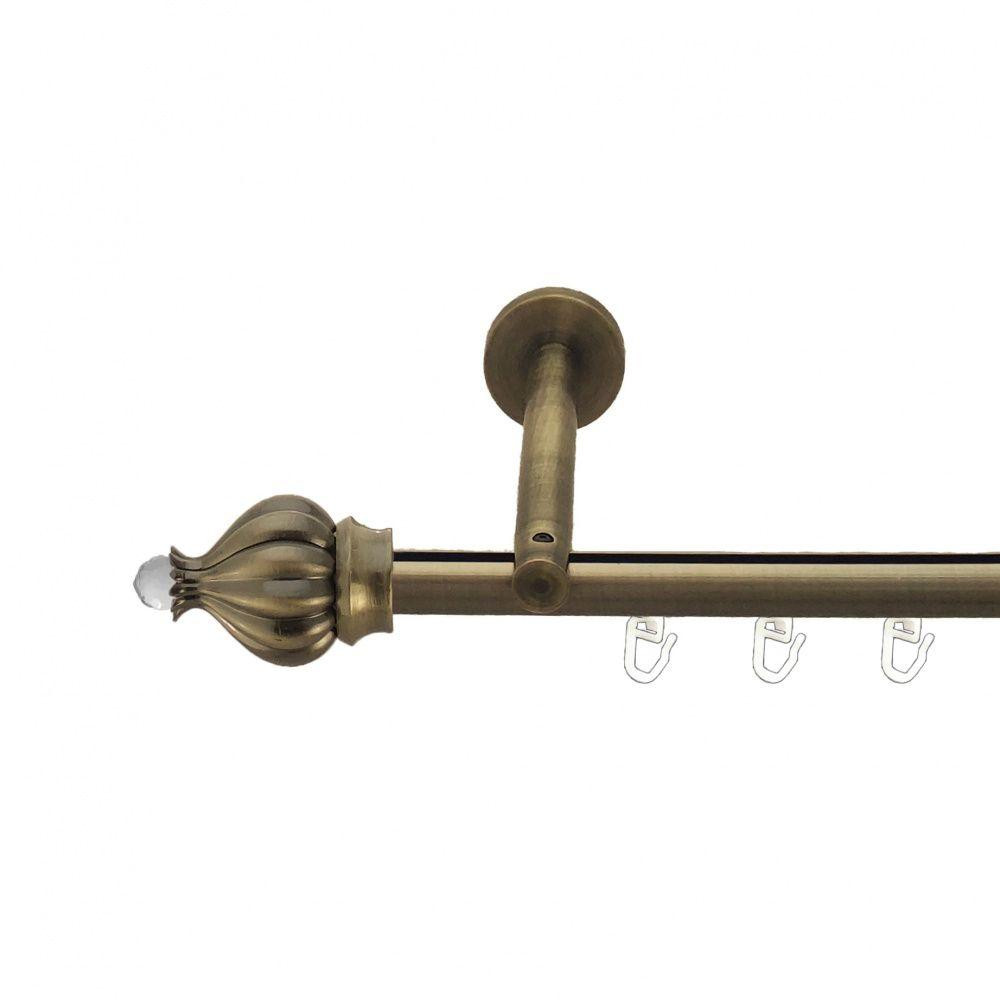 Карниз Orvit Таджа-Кристал металевий однорядний циліндр+профіль (16 см) профільна труба  Антик 19 мм 240 см (7218069) Львів - фото 1