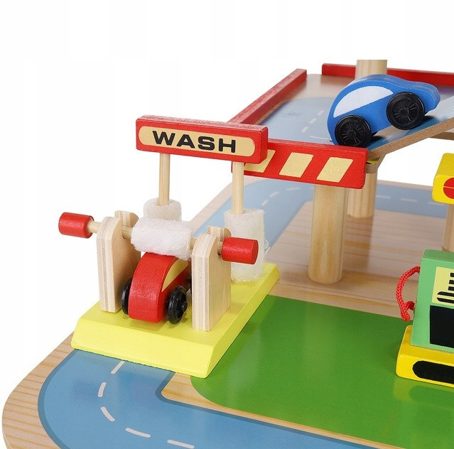 Детский Гаражный набор парковка, деревянный гараж, лифт, большая трасса, автомойка Kruzzel (22446) Нововолынск - изображение 6