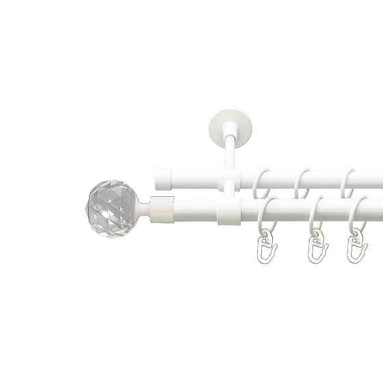 Карниз Orvit Люміера металевий дворядний закритий гладка труба кільце металеве Арктіс 19\16 мм 200 см Львов