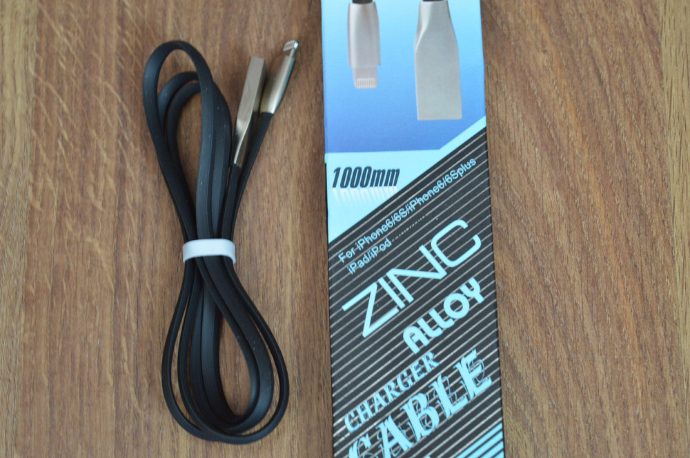 Кабель E-cable USB — Lightning Flat Series чорний 1 м Полтава - фото 1