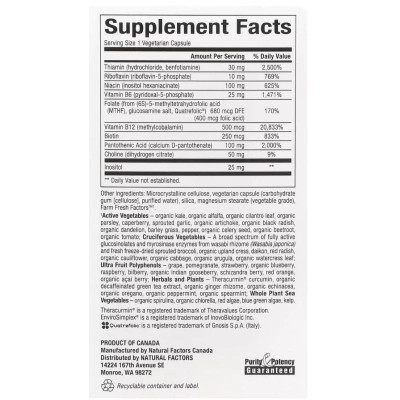 Вітамінно-мінеральний комплекс Natural Factors Активний комплекс вітамінів B, BioCoenzymated, Active B Complex, 60 вег (NFS-01132) Вінниця - фото 2