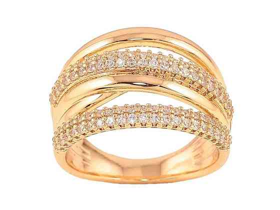 Каблучка Позолота 18K Візерунок з кристалами (11940) р.17 ТМ XUPING Київ
