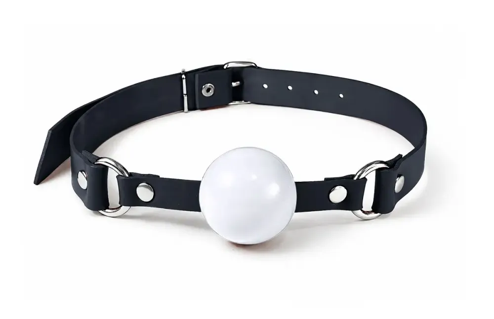 Кляп силіконовий Feral Feelings Silicon Ball Gag Black/White, чорний ремінець, біла кулька Львов - изображение 1
