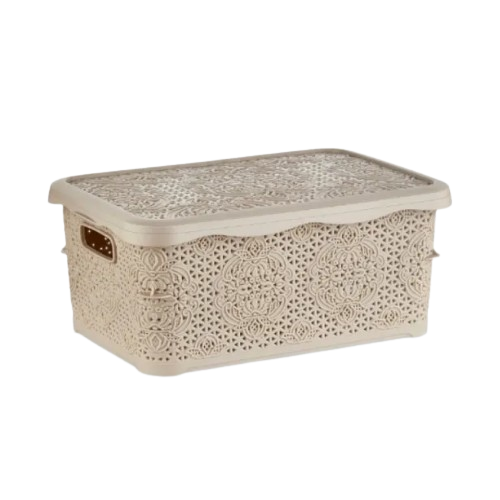 Кошик 10л з кришкою бежевий Lace ELIF Житомир - фото 1