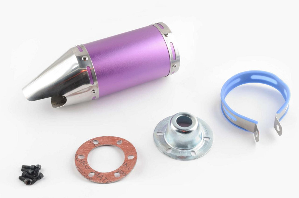 Глушник (тюнінг) 170*10 см, кріп. Ø78mm (нержавіюча сталь, короткий, фіолетовий, прямоток, mod:4) Мукачево - фото 1