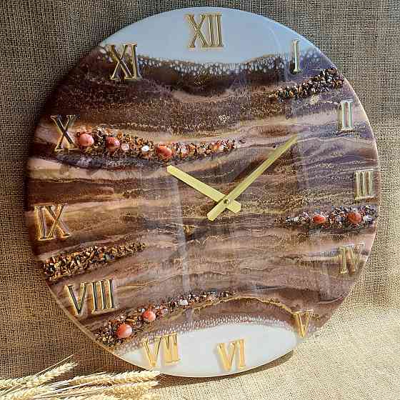 Годинник настінний 50 см з епоксидної смоли ручної роботи Дніпро