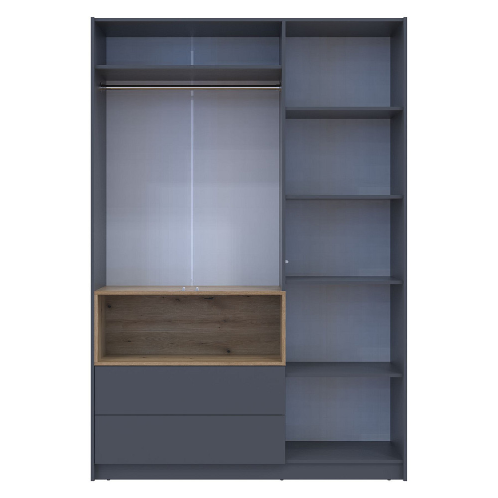 Шкаф для одежды с нишей Doros Дэйл 150х52х220 см Графит/Дуб евок (DRS-011282) Львов - изображение 7