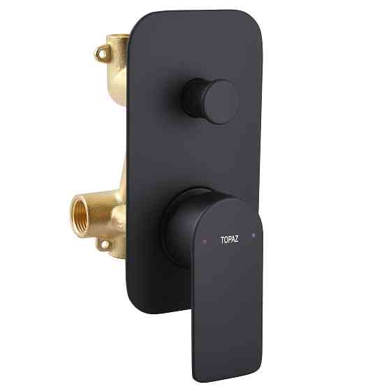 Змішувач для ванни вбудований TOPAZ SARDINIA TSG 08202-V-H20-BL- 2 виходи, вилив190мм.Чорний Луцьк