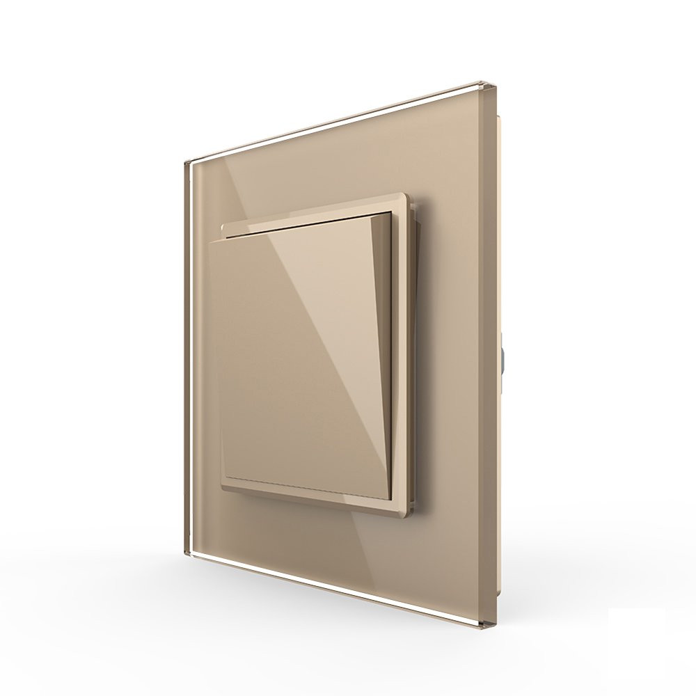 Вимикач універсальний 1-клавішний Livolo золото скло 250В 10А (VL-С7FCMKS-2AP) Коломыя - изображение 4