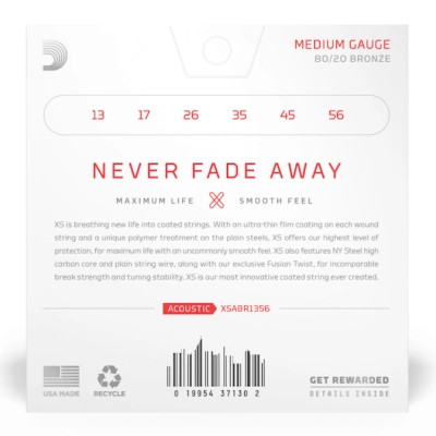 Струны для гитары D'Addario XS 80/20 Bronze Medium (13-56) (XSABR1356) Винница - изображение 3