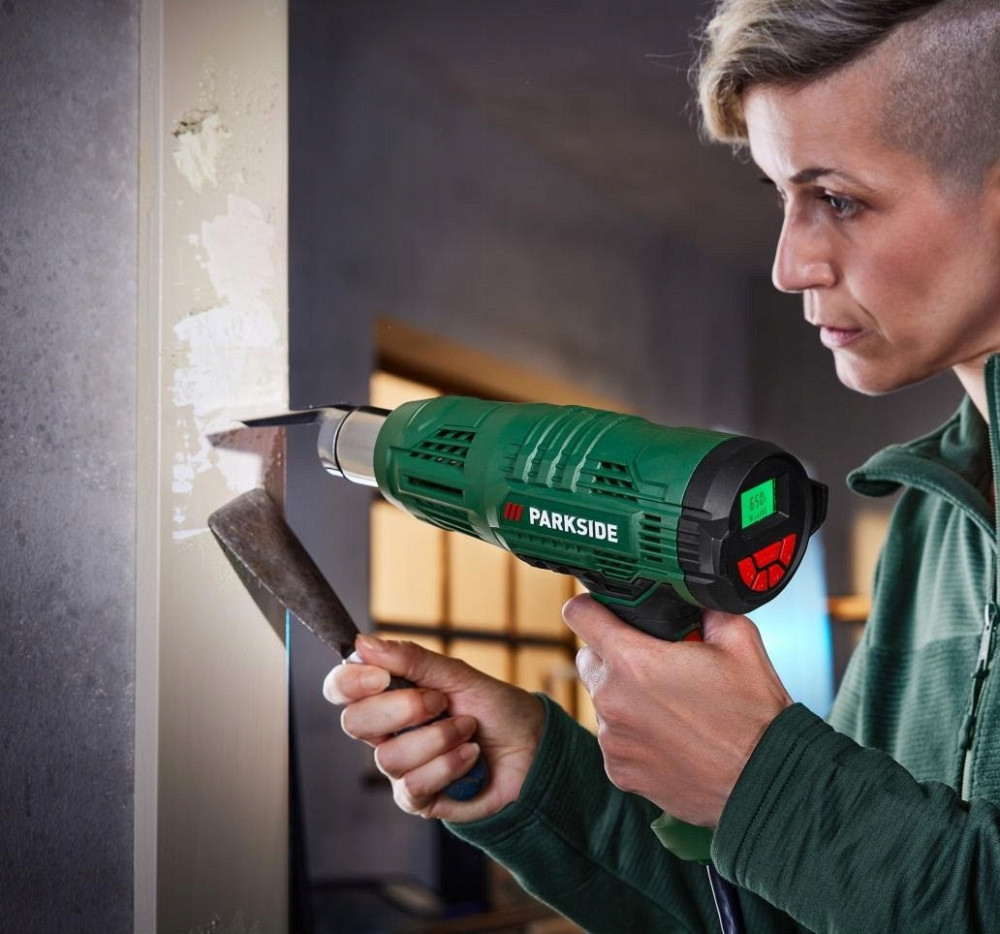 Електричний будівельний фен з дисплеєм 5 режимів і 4 насадками Parkside (PHLGD 2000 C4) Нововолинськ - фото 8