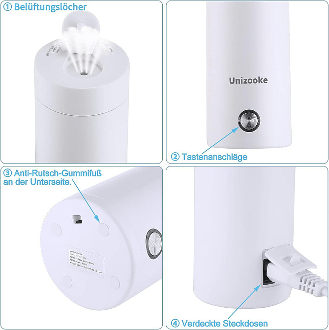 Портативний електрочайник-термокружка Unizooke 400мл Луцк - изображение 3