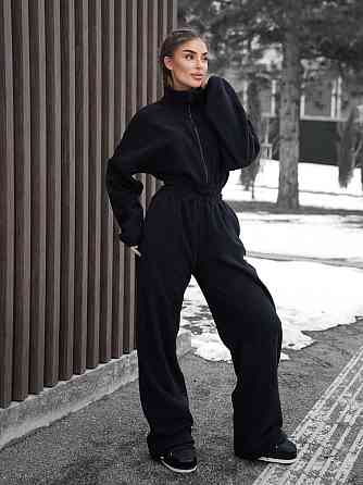 Женский теплый повседневный комбинезон из флиса Темно-синий, 48/50 Одесса