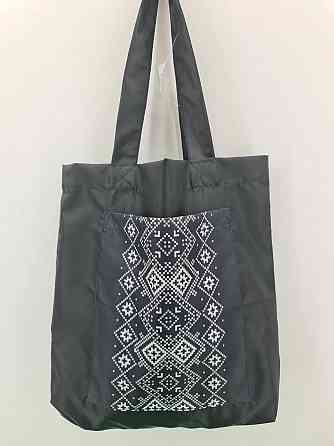 Сумка з кишенею "Вишиванка" 03 40х35 см ручка 60 см чорна вертикальна (1 шт.) Харків