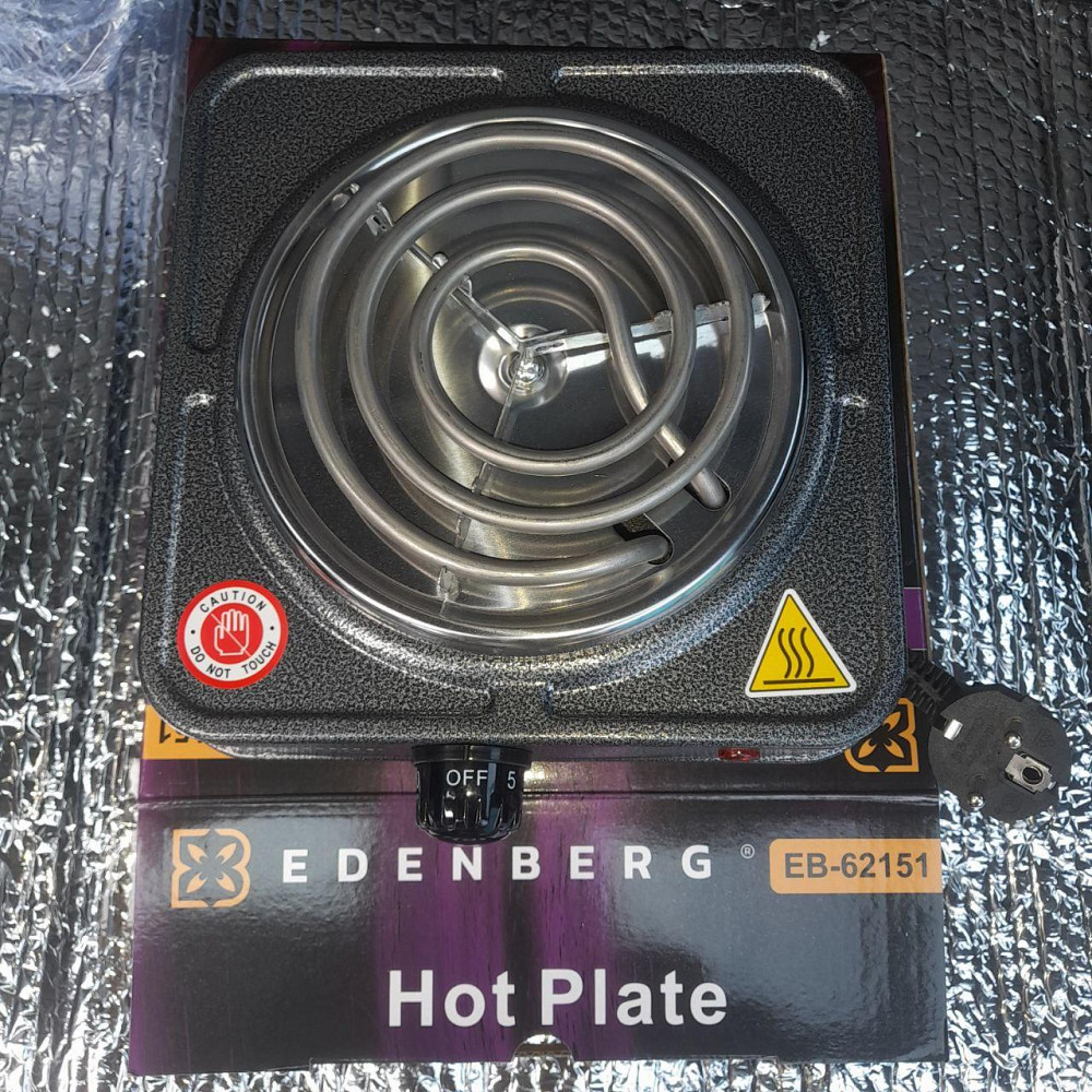 Електрична плитка EDENBERG EB-62151 з 1 спіральною конфоркою 1000Вт — компактна та потужна модель для кухні Одеса - фото 1