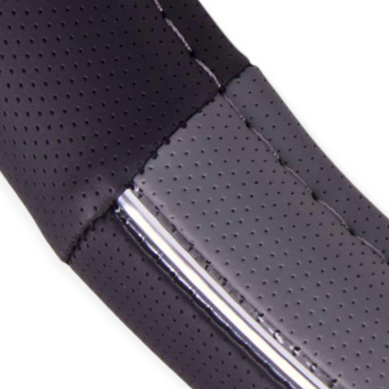 Чехол m кожзам серый перфорированый с хром полоской руля Мукачево - изображение 2