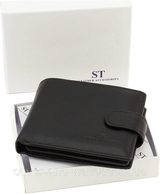 Классический мужской кошелек из натуральной кожи с блоком под карты ST Leather Киев - изображение 6
