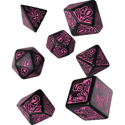 Набор кубиков для настольных игр Q-Workshop Call of Cthulhu 7th Edition Black magenta Dice Set (SCTR3P) Винница - изображение 1