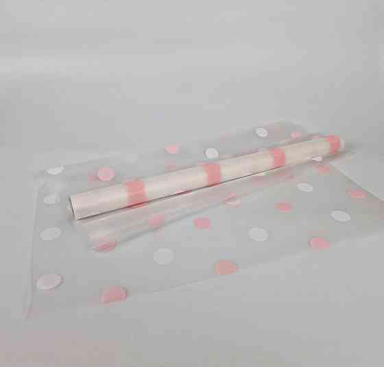 Рулон 10 м тонований матовий з рис. "Горох Великий" (57) плівка для квітів (h600) No 4 Рожеві (1 шт.) Харків