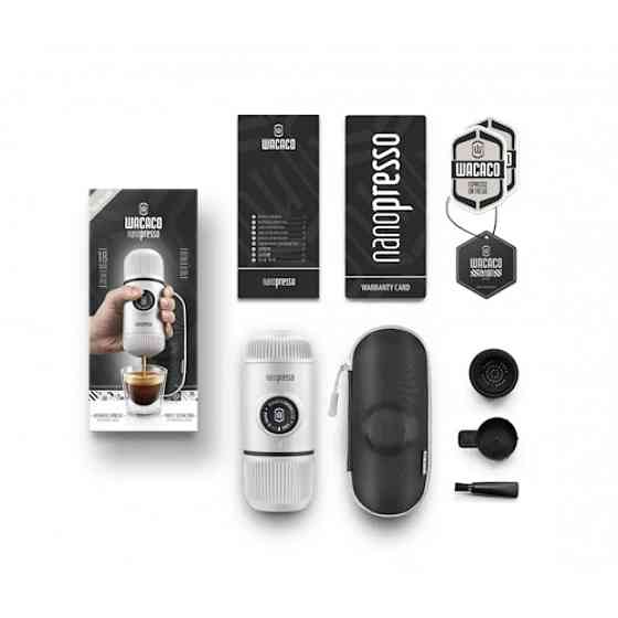 Эспрессо-кофеварка Wacaco Nanopresso 18 бар 80мл с чехлом Белый Винница