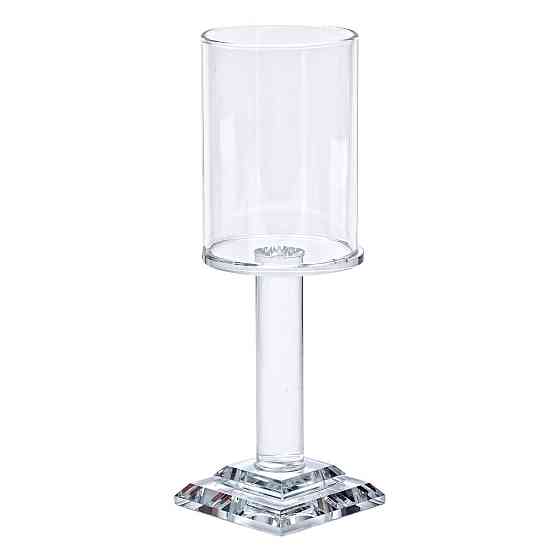 Yiwu Підсвічник скляний на ніжці 6.5×20 см підсвічник келих декоративний прозорий HP-4-40S Коломия