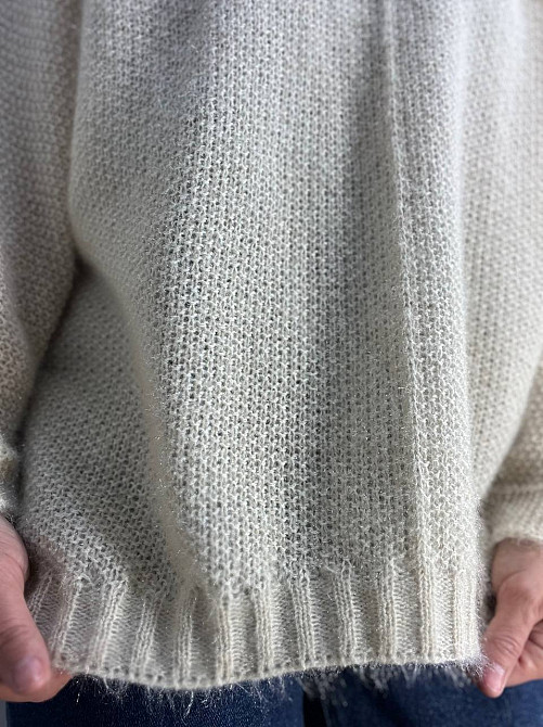 Свитер женский MY FASHION 3267 паутинка оверсайз широкий воротник хомут удлиненный, бежевый, 44-48 Киев - изображение 16