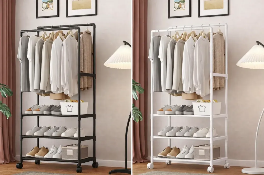 Стойка-вешалка на колесах для вещей и обуви 3 яруса (YH9918-3) Коломия - фото 1