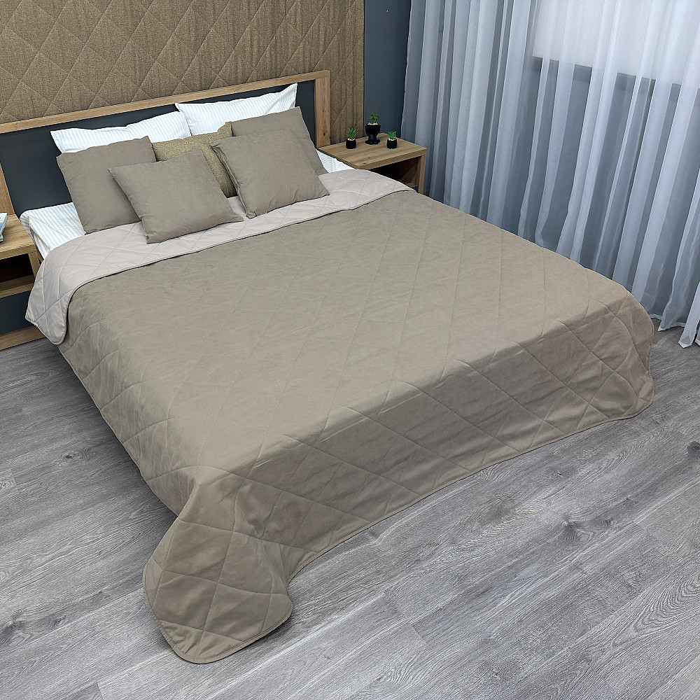 Покрывало стеганое Decorator Sparta Diamond ромб 130х220 см капучино (85-044) Киев - изображение 1