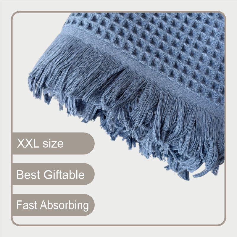Вафельний рушник Lovely Svi - бавовна-  для ванної, готелів, спа - XXL 90х180 см -Синій (402459) Київ - фото 2